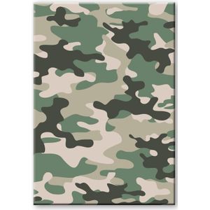 Camouflage/legerprint luxe schrift ruitjes 10 mm groen A4 formaat - Notitieboek - wiskunde/reken schrift