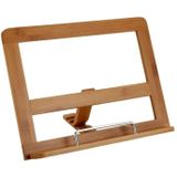 Bamboe houten ipad of tablethouder 32 cm - Tablet/iPad benodigdheden - Tablethouders/iPadhouders - Standaards voor tablets/iPads