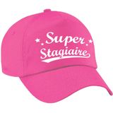 Super stagiaire cadeau pet / baseball cap roze voor dames - bedankt kado voor een stagiaire