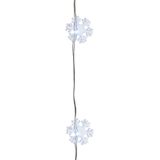 2x stuks sneeuwvlokken lichtsnoeren met timer 40 lampjes wit op batterij - Sneeuwvlok verlichting - Kerstlampjes/kerstlichtjes
