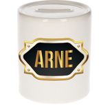 Arne naam cadeau spaarpot met gouden embleem - kado verjaardag/ vaderdag/ pensioen/ geslaagd/ bedankt