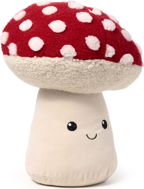 Puckator Deurstopper Paddestoel - 1.2 kg - rood/wit - knuffeldier - H23 cm - deurstop - binnendeur en buitendeur