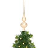 Glazen kerstboom piek/topper champagne glans 26 cm - Pieken/kerstpieken