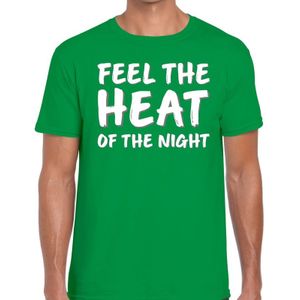 Groen feest shirt - Feel te heat of the night voor heren