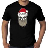 Grote maten Bad Santa fout Kerstshirt / Kerst t-shirt zwart voor heren - Kerstkleding / Christmas outfit