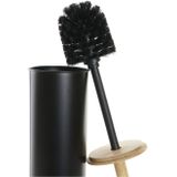 Toiletborstel zwart met houder van metaal 38 cm - Wc-borstels