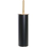 Toiletborstel zwart met houder van metaal 38 cm - Wc-borstels