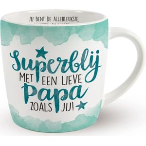 Miko Cadeau koffie/thee mok vader - wit/groen - lieve papa - porselein - Vaderdag