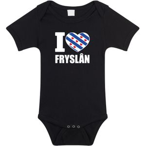 I love Fryslan baby rompertje zwart jongens en meisjes - Kraamcadeau - Babykleding - Friesland landen romper