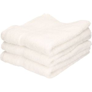 3x Luxe handdoeken wit 50 x 90 cm 550 grams - Badkamer textiel badhanddoeken
