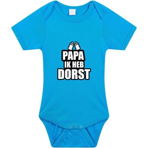 Papa ik heb dorst tekst baby rompertje blauw jongens - Kraamcadeau/babyshower cadeau - Babykleding