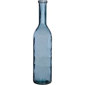 Transparante/blauwe fles vaas/vazen van eco glas 18 x 75 cm - Rioja - Woonaccessoires/woondecoraties - Glazen bloemenvaas - Flesvaas/flesvazen