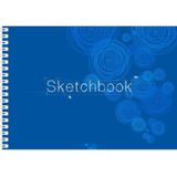 Tekenboek/schetsboek A4 van 20 witte bladzijden met 24x Bruynzeel kleurpotloden en 36 stiften
