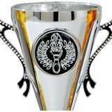 Trofee/prijs beker - sierlijke oren - zilver - kunststof - 13 x 8 cm - sportprijs