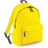 Hippe rugtas met voorvak geel - Rugzak voor onderweg - Backpack - Schooltas