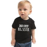 Correctie only child big sister cadeau t-shirt zwart voor peuter / kinderen - Aankodiging zwangerschap grote zus
