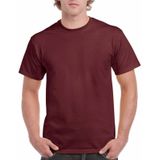 Bordeaux rood katoenen shirt voor volwassenen