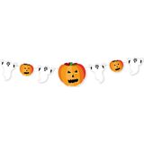 Set van 3x stuks halloween/horror thema spoken/pompoenen slinger 1,6 meter brandvertragend papier