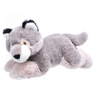 Pluche knuffel dieren Eco-kins wolf van 25 cm. Wildlife speelgoed knuffelbeesten - Cadeau voor kind/jongens/meisjes