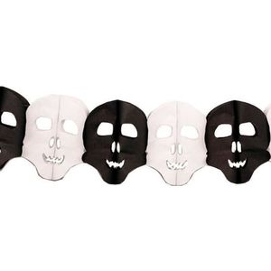 Papieren Halloween doodshoofd slinger 6 meter - Horror feestartikelen en versieringen