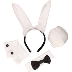 4x stuks bunny Playboy verkleed setje voor dames