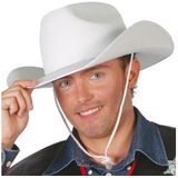 2x stuks witte cowboyhoed voor volwassenen - Carnaval verkleed hoeden