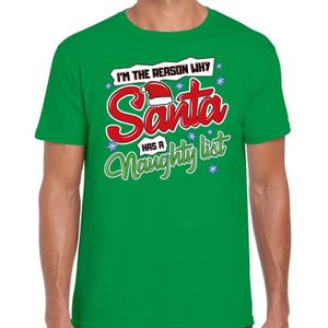 Fout Kerst shirt / t-shirt - Why santa has a naughty list - groen voor heren - kerstkleding / kerst outfit