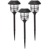 Set van 3x stuks solar tuinlampen/prikspots op zonne-energie 59 cm - Prikspots tuinverlichting