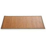 Badkamer vloermat anti-slip bamboe 50 x 80 cm met grijze rand - Douche/Bad accessoires