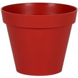 3x stuks bloempotten Toscane kunststof rood D30 x H26 cm - 10 liter - Potten/plantenpotten