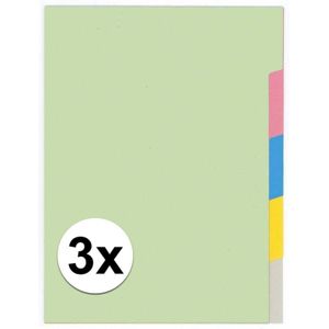 3x Ringmap tabbladen A4 5 tabs - tabbladen