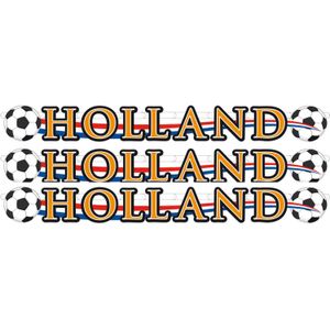 3x Holland voetbal slinger/ bannier karton 115x12 cm - Oranje feest/ Ek/ Wk versiering artikelen