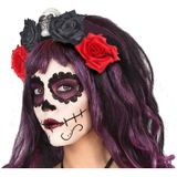 Halloween/horror verkleed diadeem/tiara/bloemenkrans - zombie/heks/day of the dead - dames/meisjes