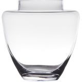 Transparante luxe stijlvolle vaas/vazen van glas 19 x 19 cm - Bloemen/boeketten vaas voor binnen gebruik