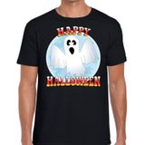 Happy Halloween spook verkleed t-shirt zwart voor heren - horror spook shirt / kleding / kostuum