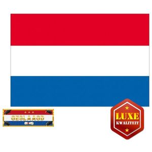 Luxe Nederlandse vlag voor geslaagd / afgestudeerd feestje - incl. gratis sticker