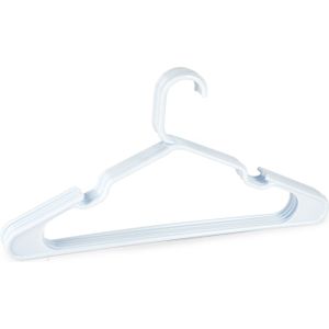 Plasticforte Kledinghangers - 40x stuks - wit- kunststof - 42 x 23 cm - kledingkast/kleerhangers