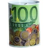 Geld thema - Spaarpot 100 euro thema 12 cm