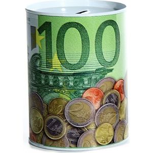 Geld thema - Spaarpot 100 euro thema 12 cm