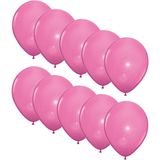 10x stuks Led lampjes/licht ballonnen lichtroze 27 cm - Feestartikelen/versiering