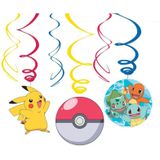 12x Hangdecoratie/rotorspiralen in Pokemon thema - Thema feest decoratie voor kinderfeestje of verjaardag