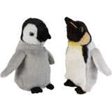 Ravensden - Zuidpool Serie Pluche Knuffels - 2x Stuks - Pinguin en Kuiken - 15 cm