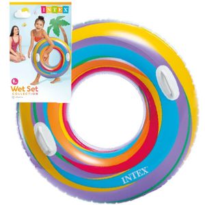 Intex Opblaasbare zwemring - multi-kleur - twee handvatten - D91 cm