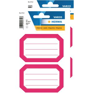 Herma Keuken/voorraadkast etiketten/stickers - 24x - roze/wit