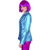 Blauwe disco seventies verkleed colbert/jasje voor dames