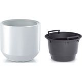 Prosperplast Plantenpot/bloempot Sevilla - 2x - buiten/binnen - kunststof - wit - D47 x H46 cm - met binnenpot