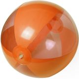 2x stuks opblaasbare strandballen plastic oranje 28 cm - Strand buiten zwembad speelgoed