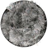 4x Kerstslingers glitter zilver 270 cm - Guirlande folie lametta - Zilveren kerstboom versieringen
