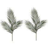 2x Groene Areca/goudpalm kunsttak kunstplant 95 cm - Kunstplanten/kunsttakken - Kunstbloemen boeketten
