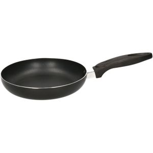 Zwarte aluminium koekenpan met dubbel anti aanbak laag 20 cm - bakken/koken - koekenpannen keukengerei